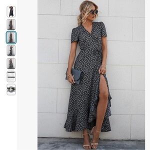 Elegant Black Floral Maxi Dress